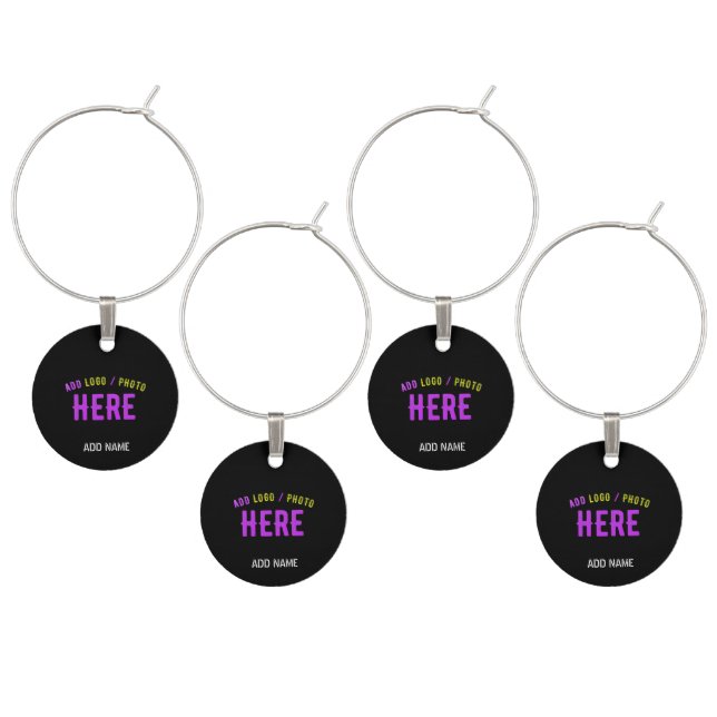 STYLISH MODERN CUSTOMIZABLE BLACK VERIFIED BRANDED WINE CHARM (Staggered)