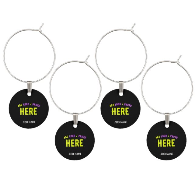 STYLISH MODERN CUSTOMIZABLE BLACK VERIFIED BRANDED WINE CHARM (Staggered)