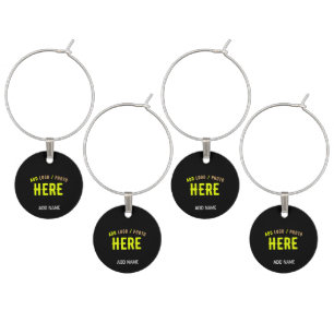 STYLISH MODERN CUSTOMIZABLE BLACK VERIFIED BRANDED WINE CHARM