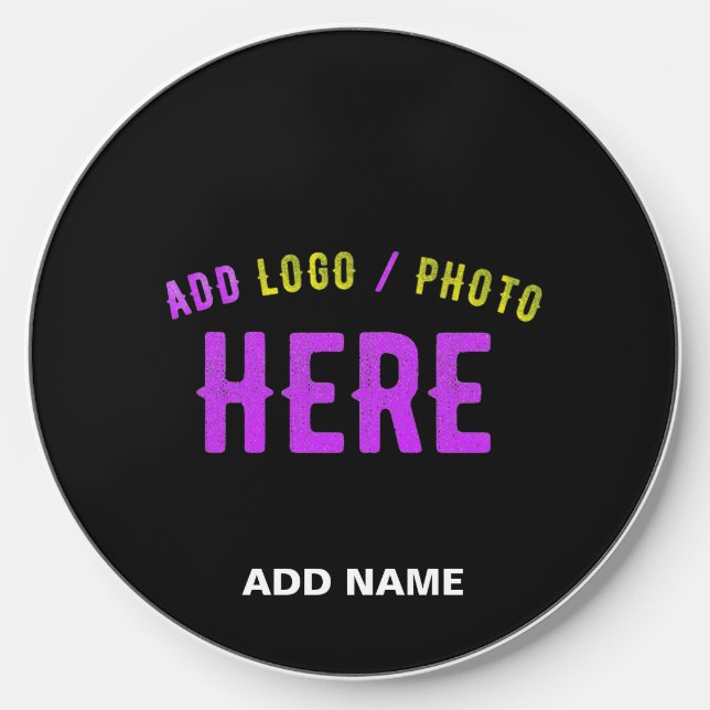 STYLISH MODERN CUSTOMIZABLE BLACK VERIFIED BRANDED WIRELESS CHARGER  (Front)