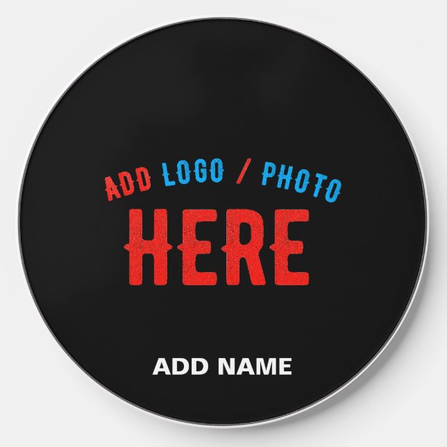 STYLISH MODERN CUSTOMIZABLE BLACK VERIFIED BRANDED WIRELESS CHARGER  (Front)