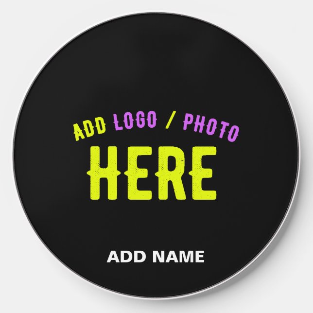 STYLISH MODERN CUSTOMIZABLE BLACK VERIFIED BRANDED WIRELESS CHARGER  (Front)