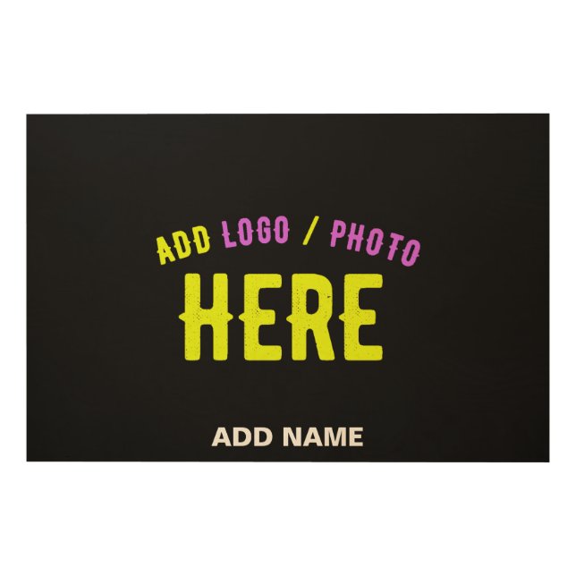 STYLISH MODERN CUSTOMIZABLE BLACK VERIFIED BRANDED WOOD WALL ART (Front)
