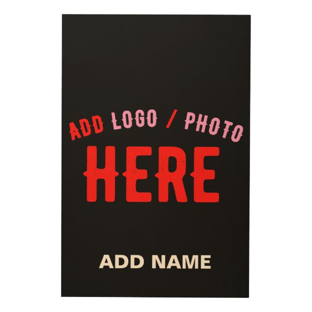 STYLISH MODERN CUSTOMIZABLE BLACK VERIFIED BRANDED WOOD WALL ART (Front)