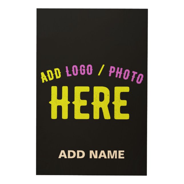 STYLISH MODERN CUSTOMIZABLE BLACK VERIFIED BRANDED WOOD WALL ART (Front)