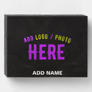 STYLISH MODERN CUSTOMIZABLE BLACK VERIFIED BRANDED WOODEN BOX SIGN