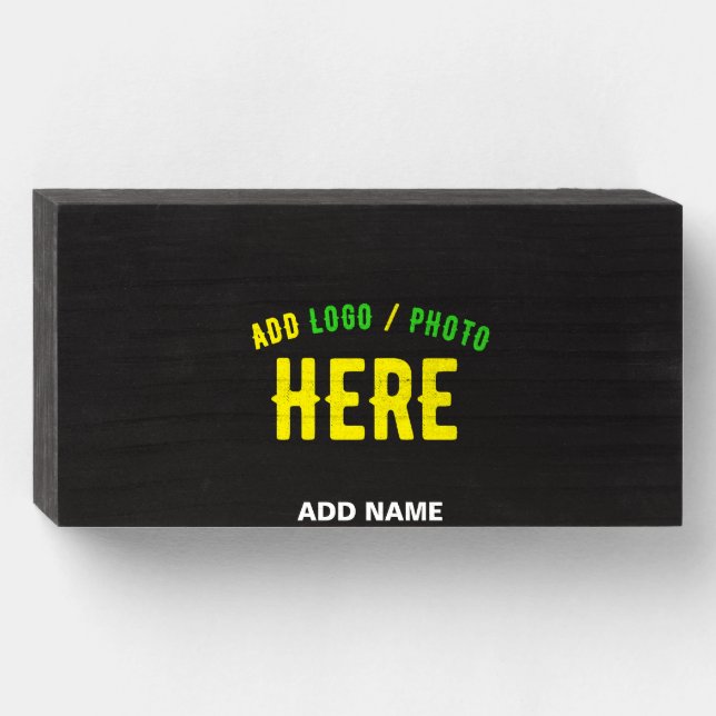 STYLISH MODERN CUSTOMIZABLE BLACK VERIFIED BRANDED WOODEN BOX SIGN (Front Horizontal)
