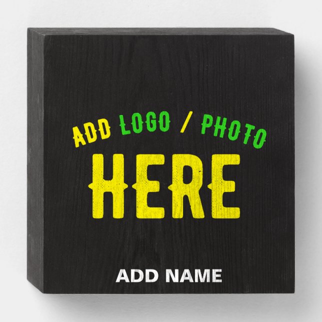 STYLISH MODERN CUSTOMIZABLE BLACK VERIFIED BRANDED WOODEN BOX SIGN (Front Horizontal)