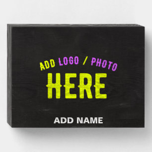 STYLISH MODERN CUSTOMIZABLE BLACK VERIFIED BRANDED WOODEN BOX SIGN