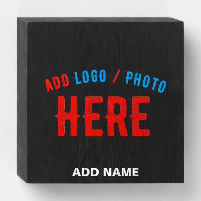 STYLISH MODERN CUSTOMIZABLE BLACK VERIFIED BRANDED WOODEN BOX SIGN (Front Horizontal)