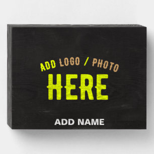 STYLISH MODERN CUSTOMIZABLE BLACK VERIFIED BRANDED WOODEN BOX SIGN