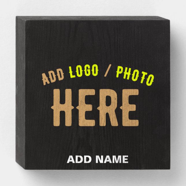 STYLISH MODERN CUSTOMIZABLE BLACK VERIFIED BRANDED WOODEN BOX SIGN (Front Horizontal)
