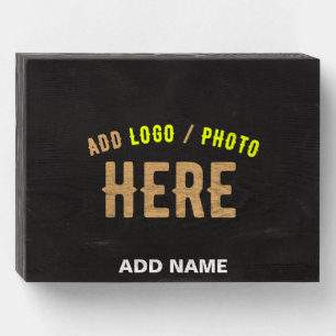 STYLISH MODERN CUSTOMIZABLE BLACK VERIFIED BRANDED WOODEN BOX SIGN
