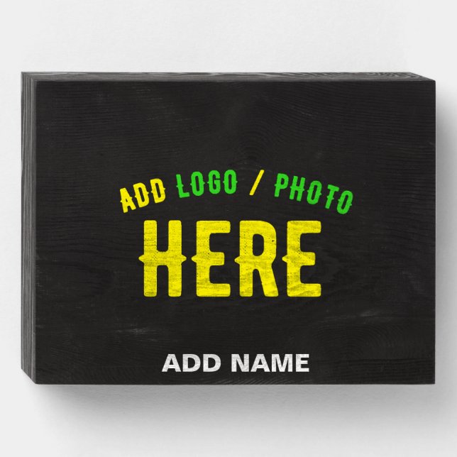 STYLISH MODERN CUSTOMIZABLE BLACK VERIFIED BRANDED WOODEN BOX SIGN (Front Horizontal)