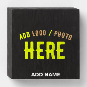 STYLISH MODERN CUSTOMIZABLE BLACK VERIFIED BRANDED WOODEN BOX SIGN
