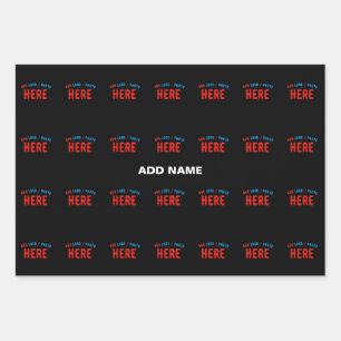 STYLISH MODERN CUSTOMIZABLE BLACK VERIFIED BRANDED WRAPPING PAPER SHEETS