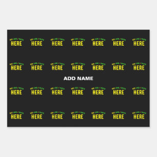 STYLISH MODERN CUSTOMIZABLE BLACK VERIFIED BRANDED WRAPPING PAPER SHEETS