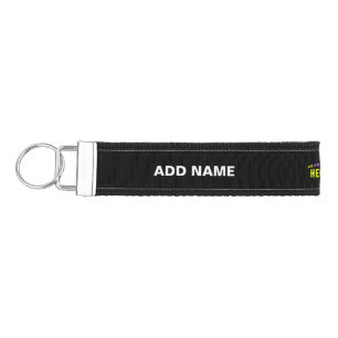 STYLISH MODERN CUSTOMIZABLE BLACK VERIFIED BRANDED WRIST KEYCHAIN