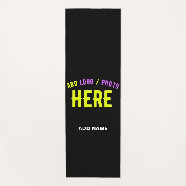 STYLISH MODERN CUSTOMIZABLE BLACK VERIFIED BRANDED YOGA MAT (Front)