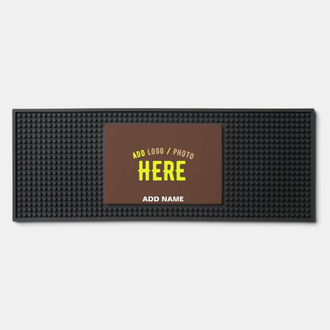 STYLISH MODERN CUSTOMIZABLE BROWN VERIFIED BRANDED BAR MAT  (Front)