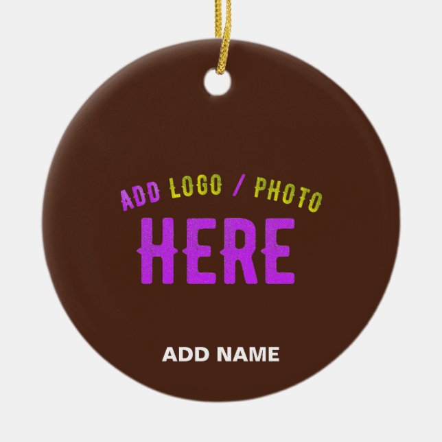 STYLISH MODERN CUSTOMIZABLE BROWN VERIFIED BRANDED CERAMIC ORNAMENT (Front)