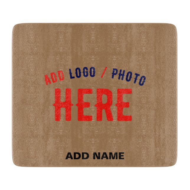 STYLISH MODERN CUSTOMIZABLE BROWN VERIFIED BRANDED CUTTING BOARD (Front)