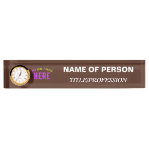 STYLISH MODERN CUSTOMIZABLE BROWN VERIFIED BRANDED DESK NAME PLATE
