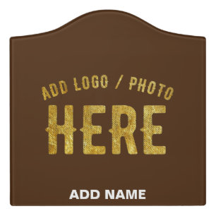 STYLISH MODERN CUSTOMIZABLE BROWN VERIFIED BRANDED DOOR SIGN