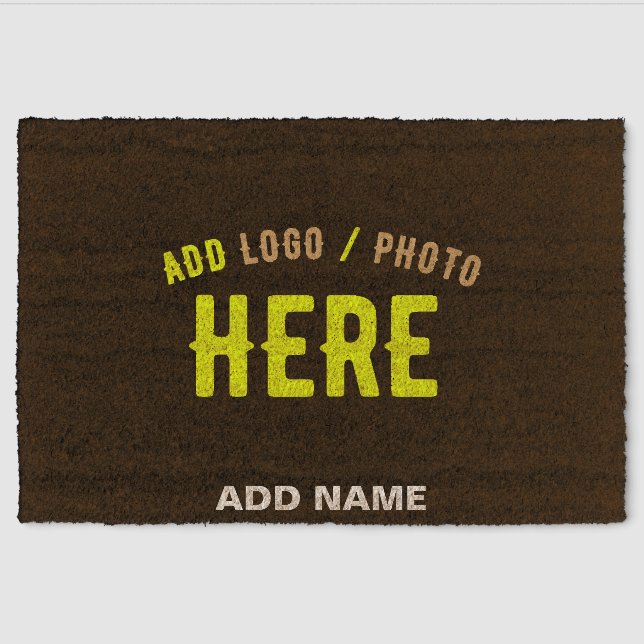 STYLISH MODERN CUSTOMIZABLE BROWN VERIFIED BRANDED FIBER DOORMAT (Front)
