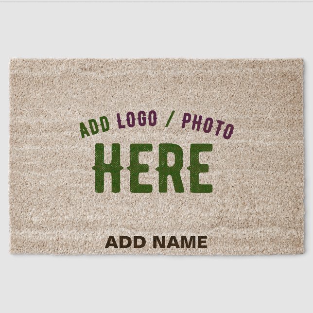 STYLISH MODERN CUSTOMIZABLE BROWN VERIFIED BRANDED FIBER DOORMAT (Front)