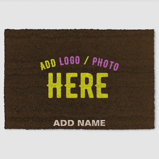 STYLISH MODERN CUSTOMIZABLE BROWN VERIFIED BRANDED FIBER DOORMAT (Front)