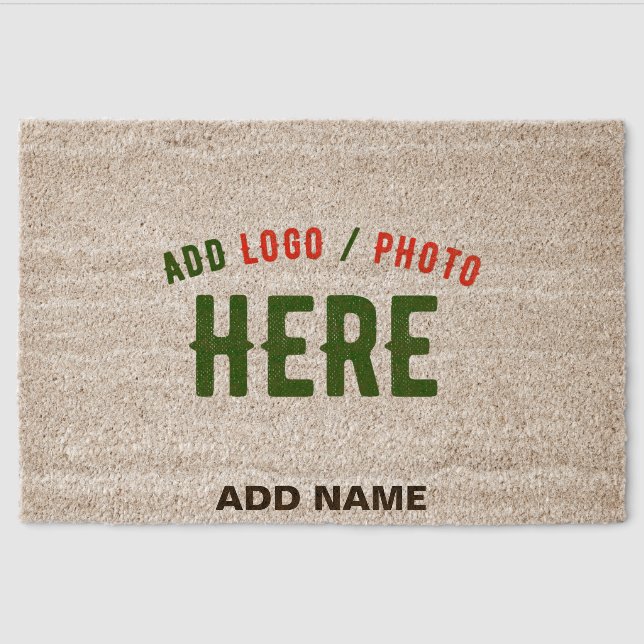STYLISH MODERN CUSTOMIZABLE BROWN VERIFIED BRANDED FIBER DOORMAT (Front)