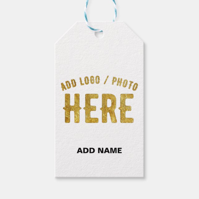 STYLISH MODERN CUSTOMIZABLE BROWN VERIFIED BRANDED GIFT TAGS (Front)