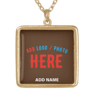 STYLISH MODERN CUSTOMIZABLE BROWN VERIFIED BRANDED GOLD PLATED NECKLACE