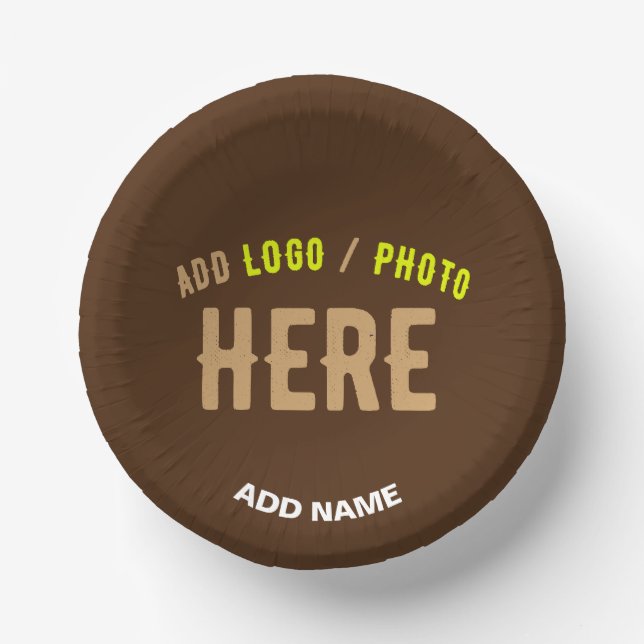 STYLISH MODERN CUSTOMIZABLE BROWN VERIFIED BRANDED PAPER BOWLS (Front)