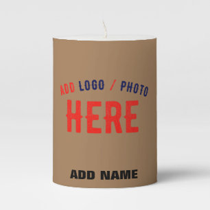 STYLISH MODERN CUSTOMIZABLE BROWN VERIFIED BRANDED PILLAR CANDLE