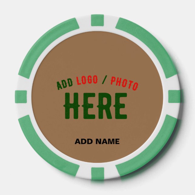 STYLISH MODERN CUSTOMIZABLE BROWN VERIFIED BRANDED POKER CHIPS (Front)