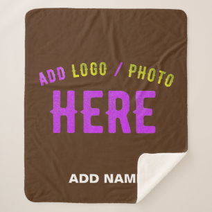 STYLISH MODERN CUSTOMIZABLE BROWN VERIFIED BRANDED SHERPA BLANKET