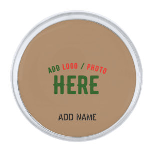 STYLISH MODERN CUSTOMIZABLE BROWN VERIFIED BRANDED SILVER FINISH LAPEL PIN