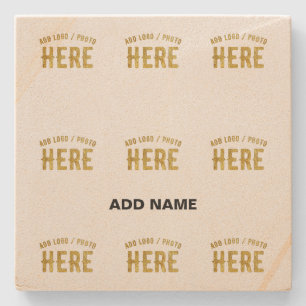 STYLISH MODERN CUSTOMIZABLE BROWN VERIFIED BRANDED STONE COASTER