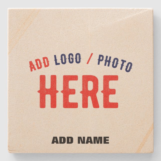 STYLISH MODERN CUSTOMIZABLE BROWN VERIFIED BRANDED STONE COASTER (Front)