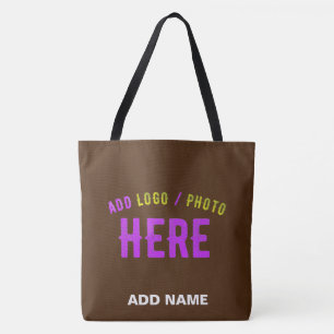STYLISH MODERN CUSTOMIZABLE BROWN VERIFIED BRANDED TOTE BAG