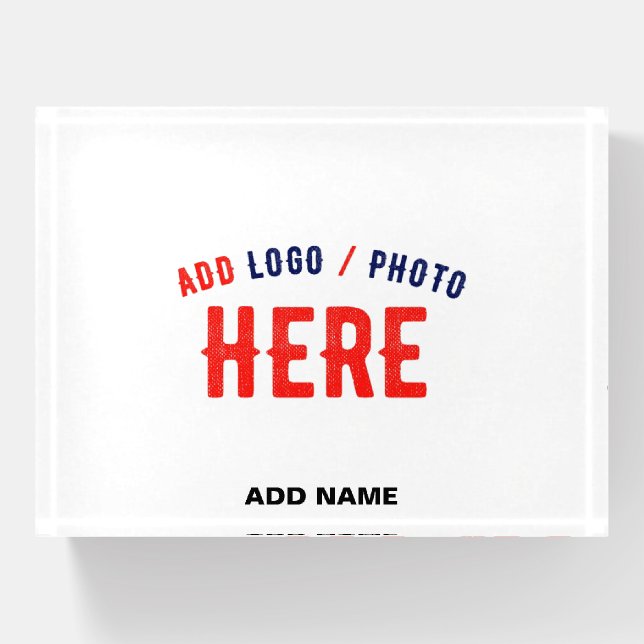 STYLISH MODERN CUSTOMIZABLE CLEAR VERIFIED BRAND PAPERWEIGHT (Front)