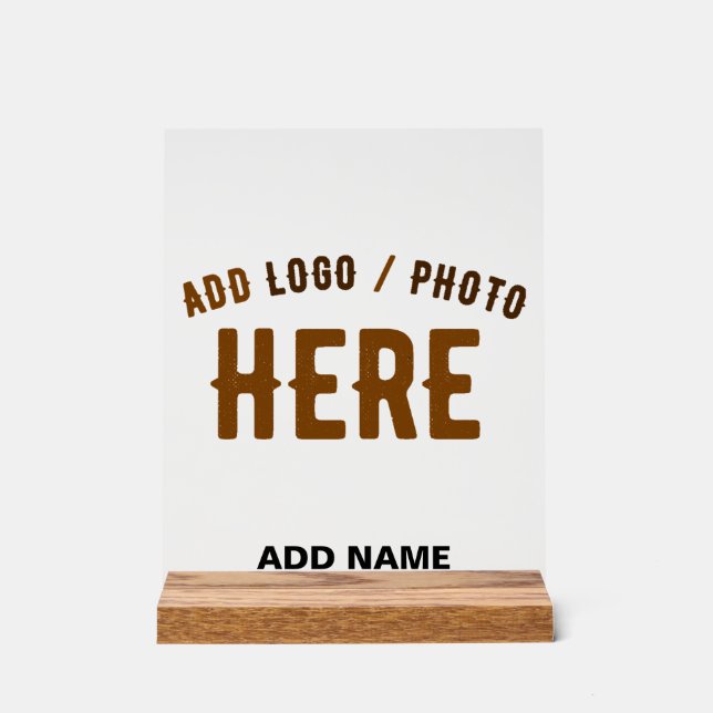 STYLISH MODERN CUSTOMIZABLE CLEAR VERIFIED BRANDED ACRYLIC SIGN (Front)