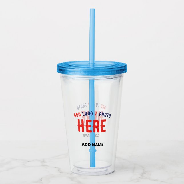 STYLISH MODERN CUSTOMIZABLE CLEAR VERIFIED BRANDED ACRYLIC TUMBLER (Front)