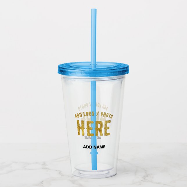 STYLISH MODERN CUSTOMIZABLE CLEAR VERIFIED BRANDED ACRYLIC TUMBLER (Front)