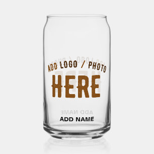 STYLISH MODERN CUSTOMIZABLE CLEAR VERIFIED BRANDED CAN GLASS