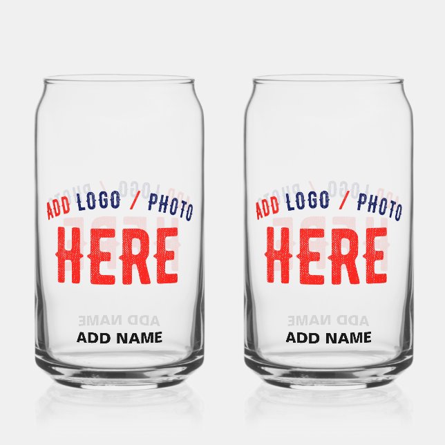 STYLISH MODERN CUSTOMIZABLE CLEAR VERIFIED BRANDED CAN GLASS (Front)