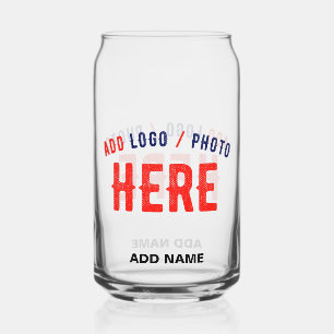 STYLISH MODERN CUSTOMIZABLE CLEAR VERIFIED BRANDED CAN GLASS