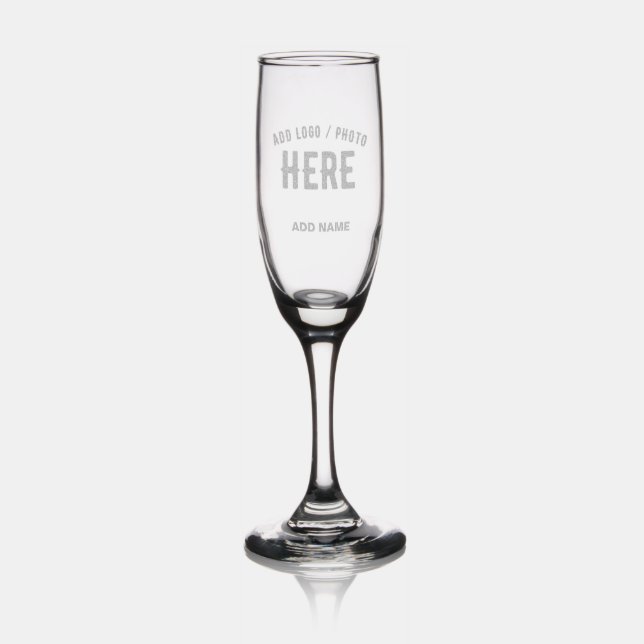 STYLISH MODERN CUSTOMIZABLE CLEAR VERIFIED BRANDED CHAMPAGNE FLUTE (Glassware)